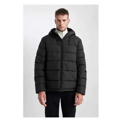 DEFACTO Waterproof Hooded Puffer Jacket Zippered Double Pocket