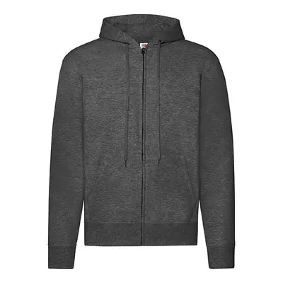 Dark Grey Zippered Hoodie Classic Fruit of the Loom