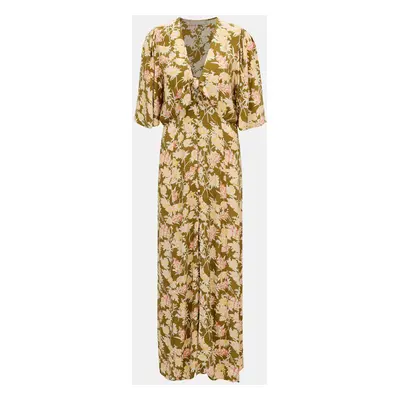 Khaki Floral Maxi Dress Pieces Polly - Women's