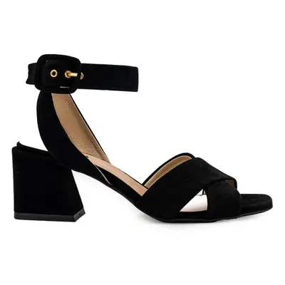 Flip-flops - FURLA CROSS SANDAL T.60 - CAMOSCIO black