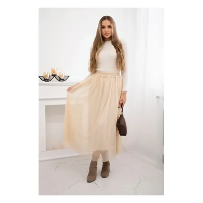 Włoski Tulle skirt beige