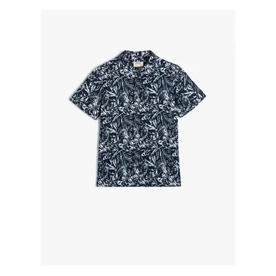 Koton Short Sleeve Shirt Palm Tree Printed Cotton