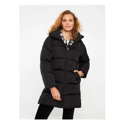 LC Waikiki Hooded Plain Long Sleeve Women's Puffer Coat