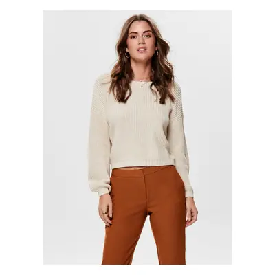 Cream sweater with lace ONLY Xenia - Women