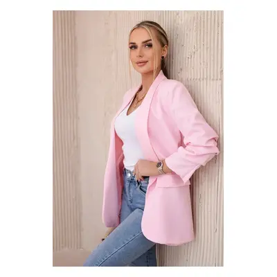 Elegant blazer with lapels candy pink