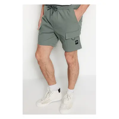 Trendyol Khaki Regular Fit Label Detailed Shorts