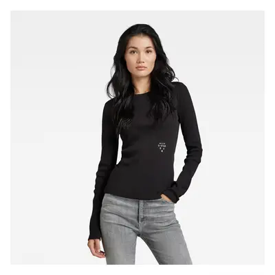 G-STAR T-shirt - Slim rib boatneck l\s wmn black