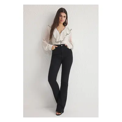 Trendyol Black High Waist Flare Jeans