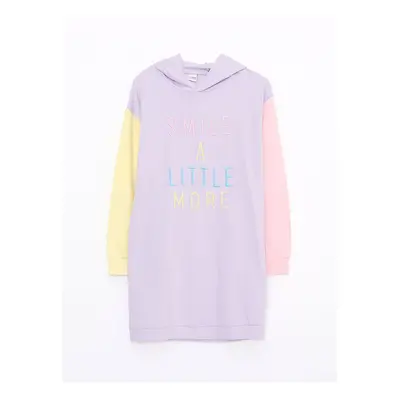 LC Waikiki Lcw Kids Hooded Embroidery Long Sleeve Girls Dress