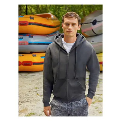 Grey Men's Hoodie Premium Fruit of the Loom