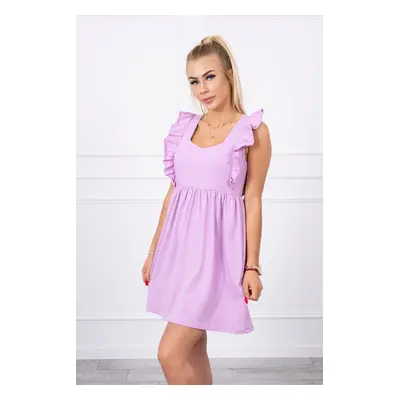 Dress with ruffles on the sides purple