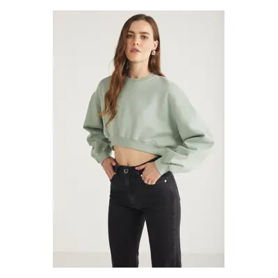 GRIMELANGE AMY Women's 100% Organic Cotton Green Sweatshirt