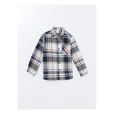 LC Waikiki Crew Neck Long Sleeve Baby Boy Plaid Shirt