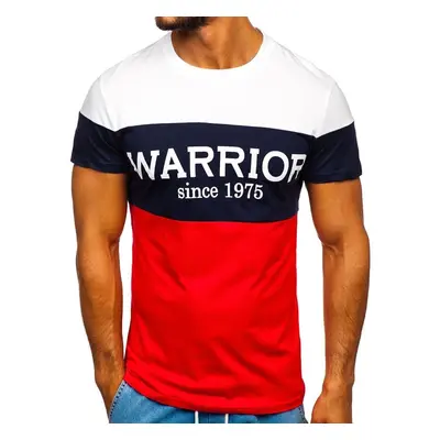 Men's T-shirt with print "WARRIOR" - red