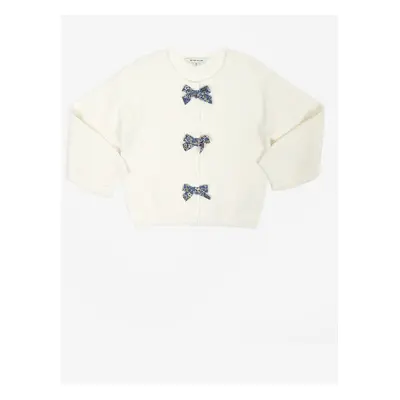 White Girl Rib Sweater with Bows Tom Tailor - Girls