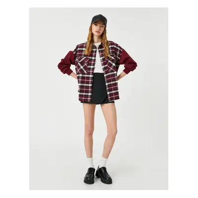 Koton Lumberjack Shirt Jacket Sleeve Detailed