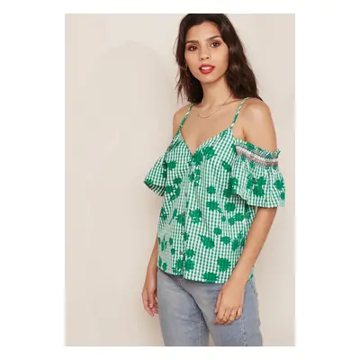 Tommy Hilfiger Top - HELENE TOP SS green