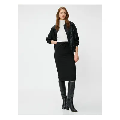 Koton Midi Pencil Skirt with Tie Waist