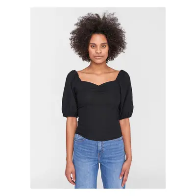 Black short blouse with linen Noisy May Linny - Ladies