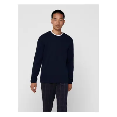 Dark blue men's basic sweater ONLY & SONS Panter - Men's