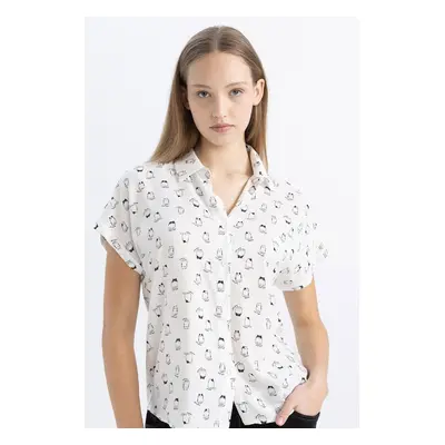 DEFACTO Cool Patterned Short Sleeve Shirt