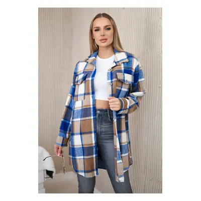 Kesi Włoski Checkered shirt cornflower blue