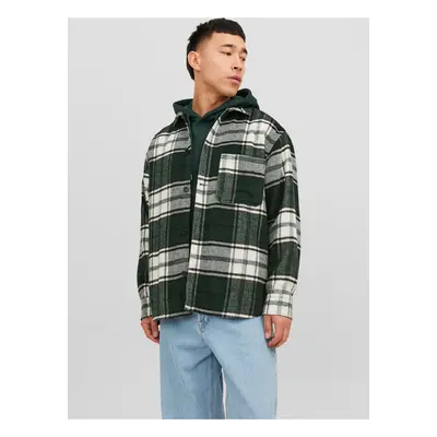 Dark green men's checkered outer shirt Jack & Jones Zac - Men's