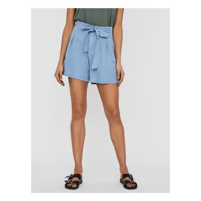 Blue high-waisted shorts VERO MODA Mia - Women's