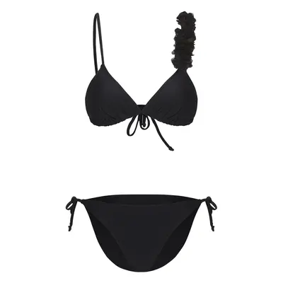 Trendyol Black*001 Flat Triangle Normal Waist Bikini Set with Accessories