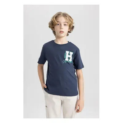 DEFACTO Boys' Crew Neck Printed Short Sleeve T-Shirt