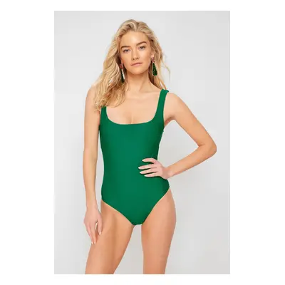 Trendyol Green Square Neck Regular Swimsuit