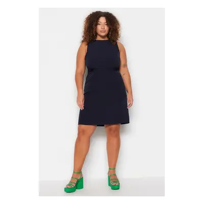 Trendyol Curve Navy Blue A-line Woven Dress