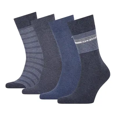 Tommy Hilfiger Socks - TH MEN SOCK 4P TIN GIFTBOX STRIPE blue