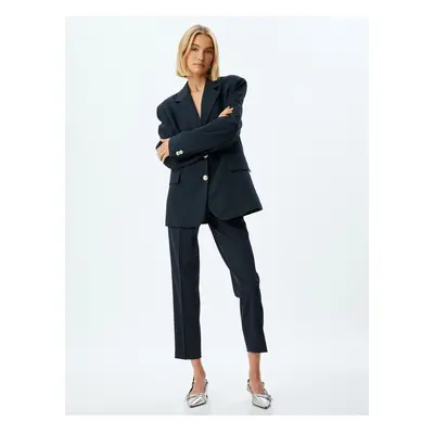 Koton High Waist Cigarette Trousers With Pocket