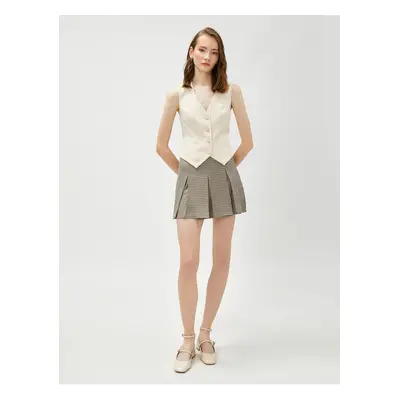 Koton Pleated Mini Flared Mini Skirt