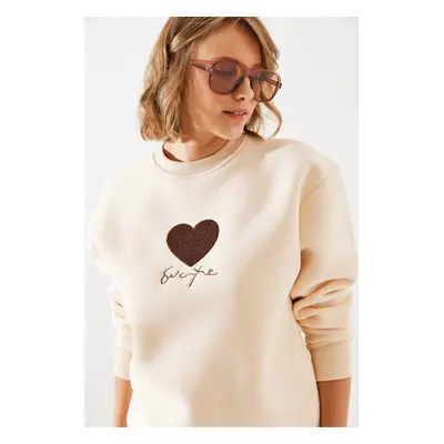 Bianco Lucci Women's Triple Thread Raised In Love Sweatshirt MBHS008