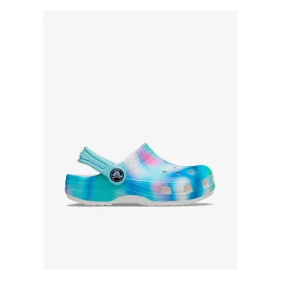 Blue patterned girls' slippers Crocs - Girls