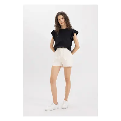 DEFACTO High Waist Double Leg Gabardine Shorts