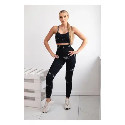 Women's Fitness Set Top + Push Up Leggings - Black