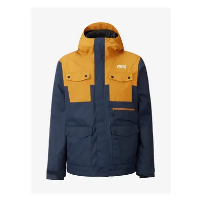 Orange-Dark Blue Men's Hooded Jacket Picture - Men