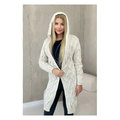 Beige cardigan with hood