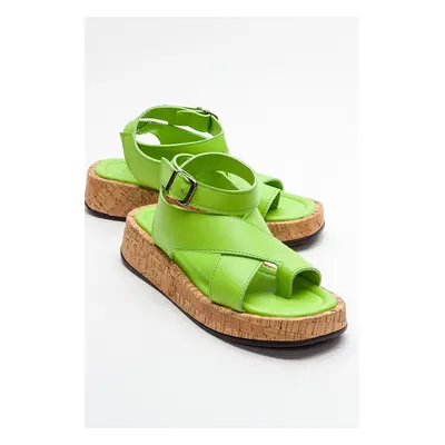 LuviShoes SARY Women's Green Sandals