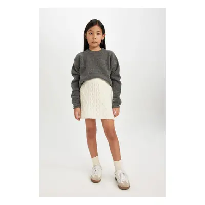 DEFACTO Girl's Hair Knitted Sweater Skirt