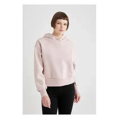 DEFACTO Boxy Fit Hooded Thick Basic Sweatshirt