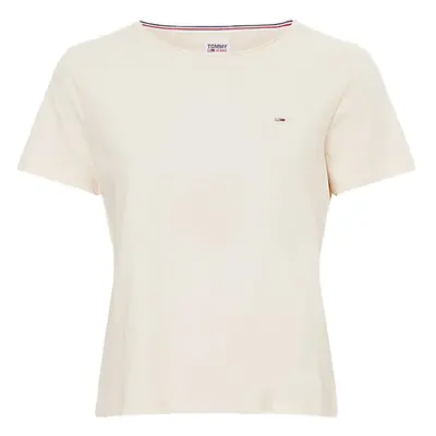 Tommy Jeans T-shirt - TJW SLIM JERSEY C NECK beige