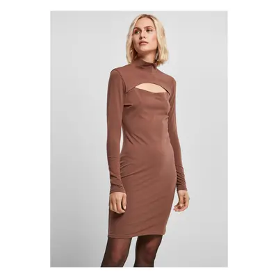 Women's stretch jersey with a cut-out turtleneck