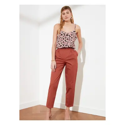 Brick cropped trousers Trendyol - Women's