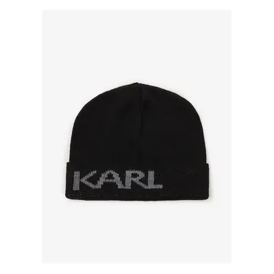 Black beanie with mixed wool KARL LAGERFELD - Men