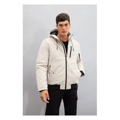 DEFACTO Hooded Jacket Zippered Pocket Sleeve End Ribbed Both