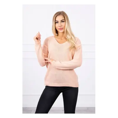 V-neck sweater powder pink